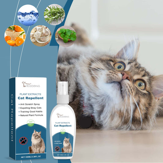 KFX-7830077 Indoor Cat Drive Spray - Pet Insect Repellent with Rosemary, Citrus, Garlic, and Mint Extracts - 100ml