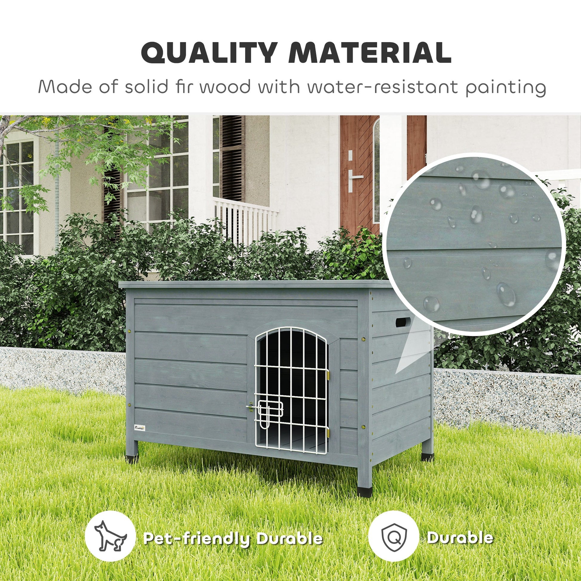 KFX-7830461 Elegant Indoor Dog Kennel with Removable Bottom, Wire Door & Lock - Fits Small Dogs Up to 22 lbs