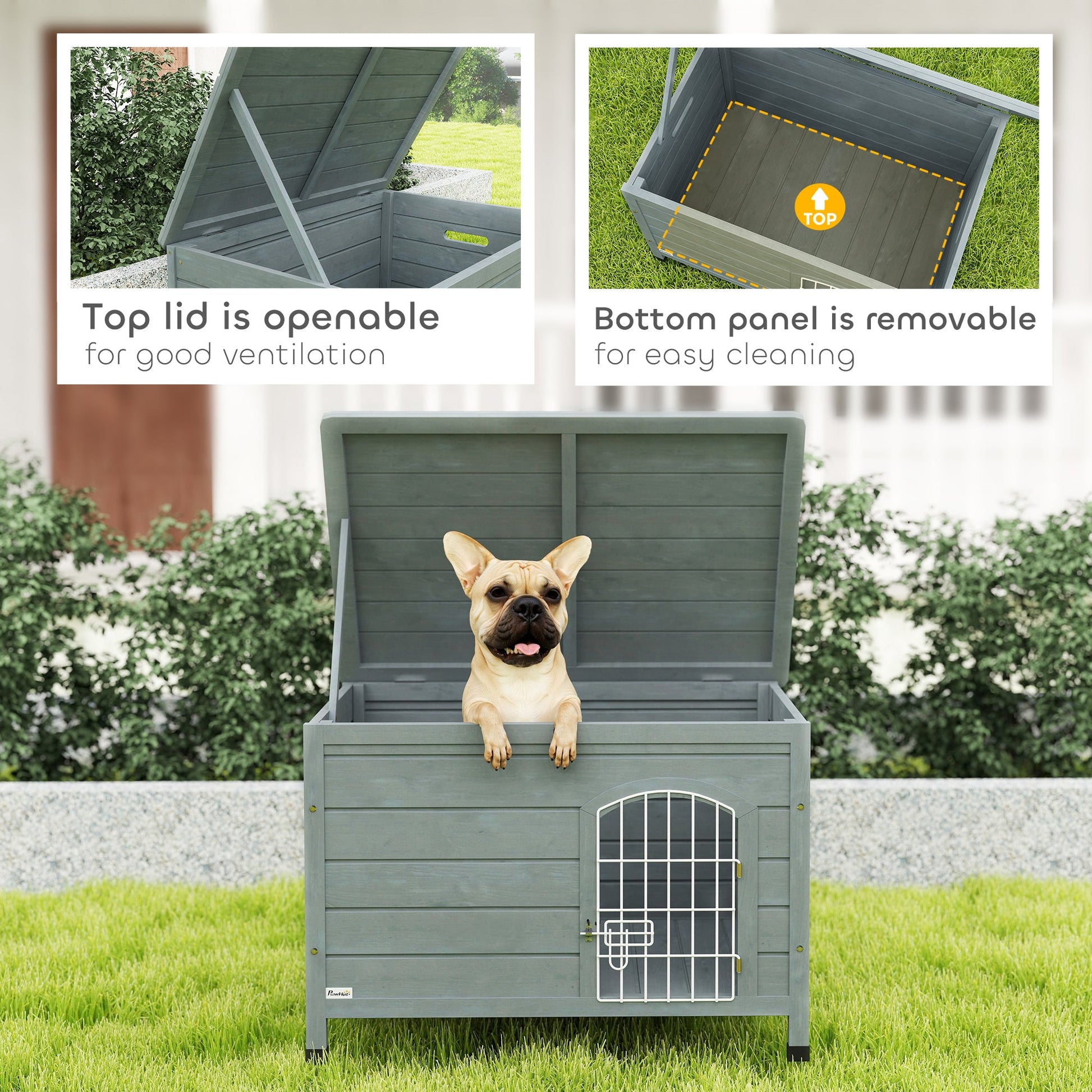 KFX-7830461 Elegant Indoor Dog Kennel with Removable Bottom, Wire Door & Lock - Fits Small Dogs Up to 22 lbs