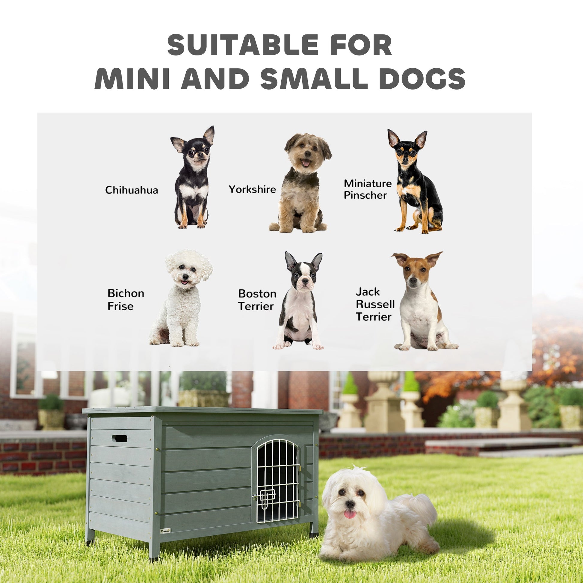 KFX-7830461 Elegant Indoor Dog Kennel with Removable Bottom, Wire Door & Lock - Fits Small Dogs Up to 22 lbs