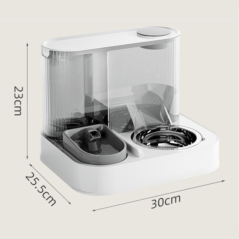 KFX-7830589 2-in-1 Automatic Cat Feeder and Water Dispenser for Dogs and Cats, 1L Water Capacity, 2L Food Capacity