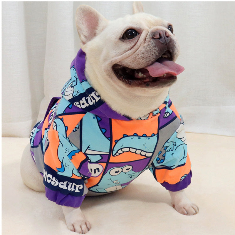 KFX-7831869 Hooded Purple Dinosaur Sweater for Dogs - Keeps Pets Warm and Stylish