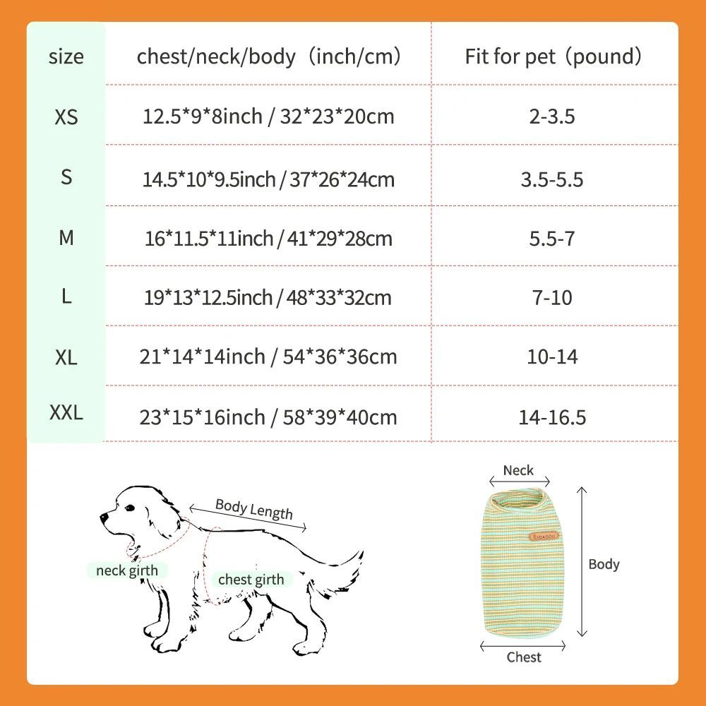 KFX-7832381 Spring Summer Dog Cooling Vest Cotton T-Shirt for Small and Medium Breeds