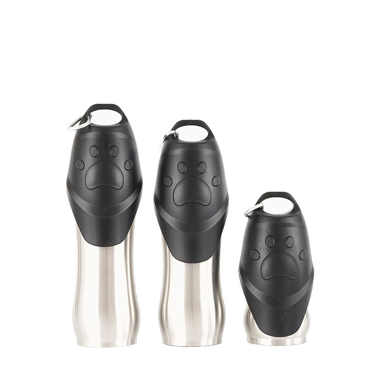 KFX-7832637 Portable Stainless Steel Pet Drinking Bottle for Cats and Dogs, Keeps Water Cool for 6-12 Hours, Available in 350/600/750ml