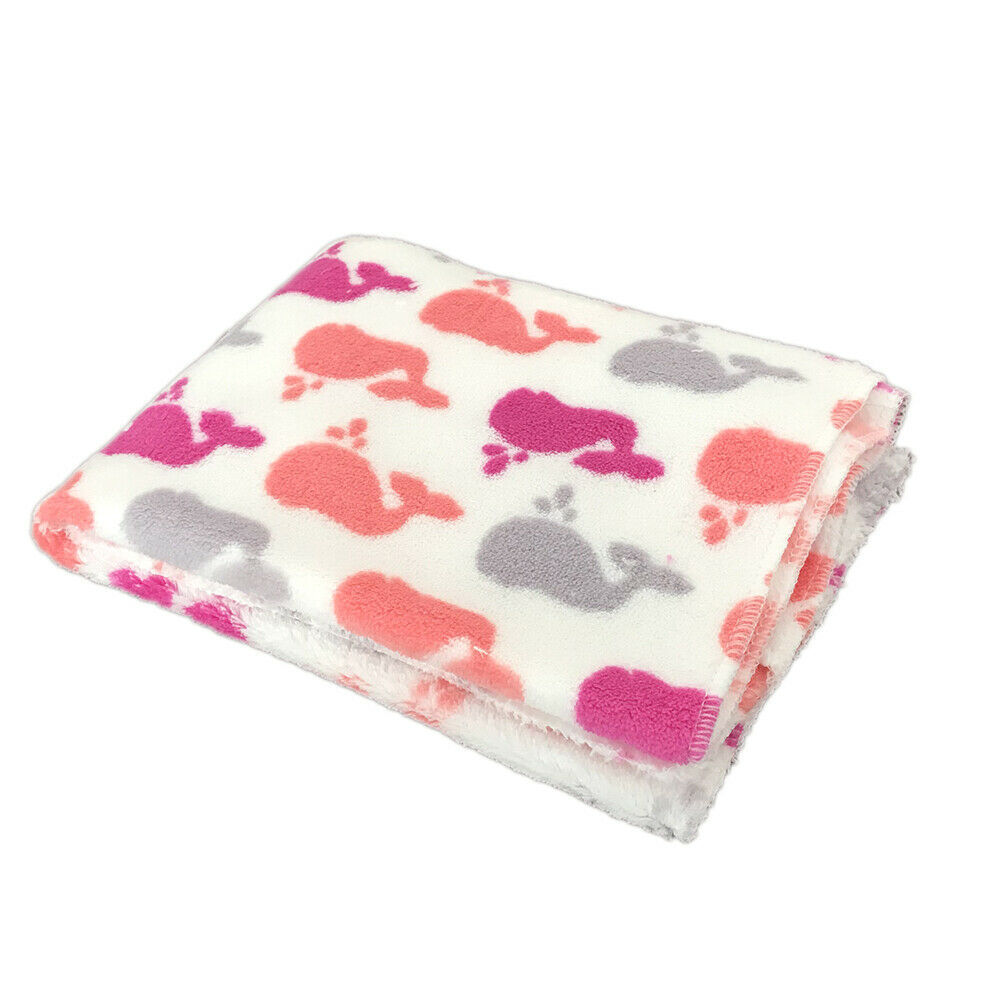KFX-7833405 Cozy Coral Fleece Cat Kennel Blanket in Various Adorable Designs and Sizes
