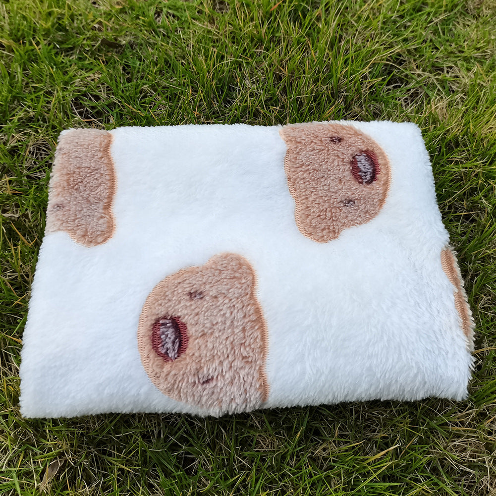 KFX-7833405 Cozy Coral Fleece Cat Kennel Blanket in Various Adorable Designs and Sizes