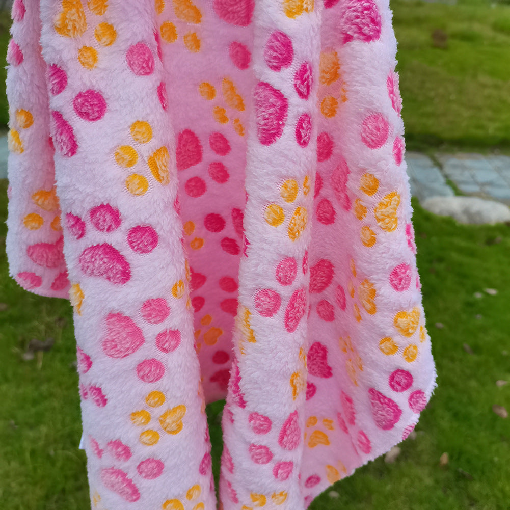 KFX-7833405 Cozy Coral Fleece Cat Kennel Blanket in Various Adorable Designs and Sizes