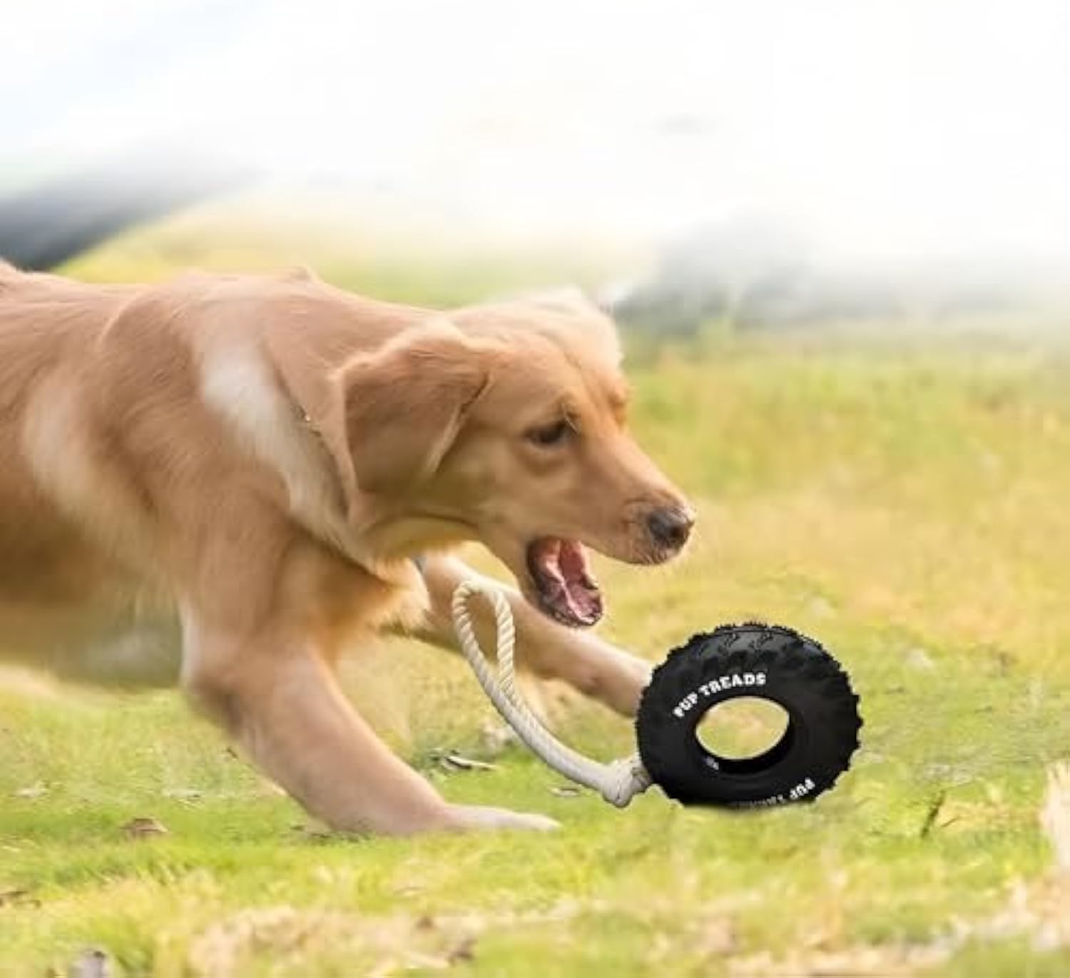 KFX-7834045 Durable Interactive Chew Toy for Large Dogs - Tough Rubber Tire Design for Anxiety Relief and Oral Health