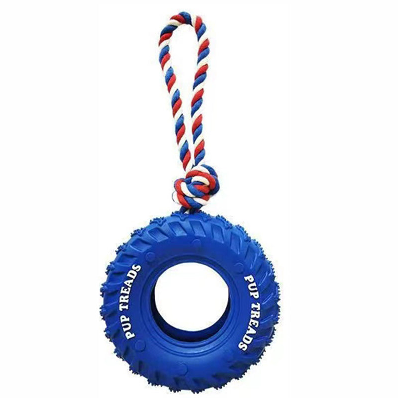 KFX-7834045 Durable Interactive Chew Toy for Large Dogs - Tough Rubber Tire Design for Anxiety Relief and Oral Health