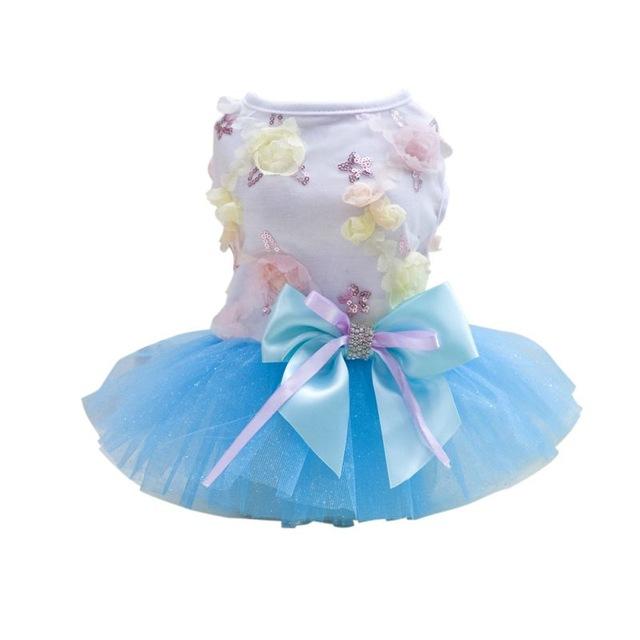 KFX-7834173 Spring-Summer Dog Tutu Dress in Cotton and Lace, Perfect for Your Princess Pup