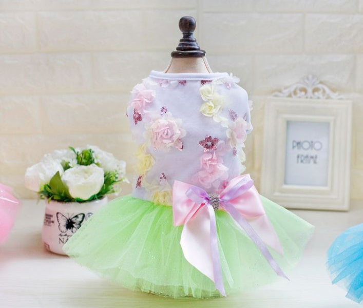 KFX-7834173 Spring-Summer Dog Tutu Dress in Cotton and Lace, Perfect for Your Princess Pup