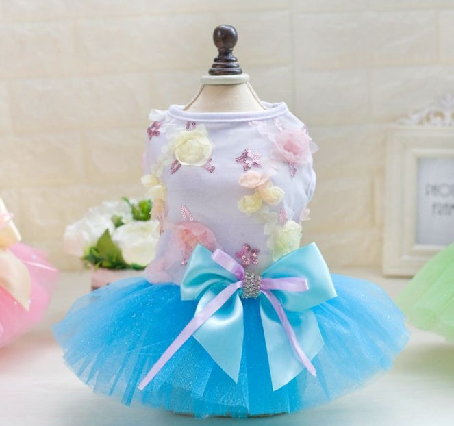KFX-7834173 Spring-Summer Dog Tutu Dress in Cotton and Lace, Perfect for Your Princess Pup