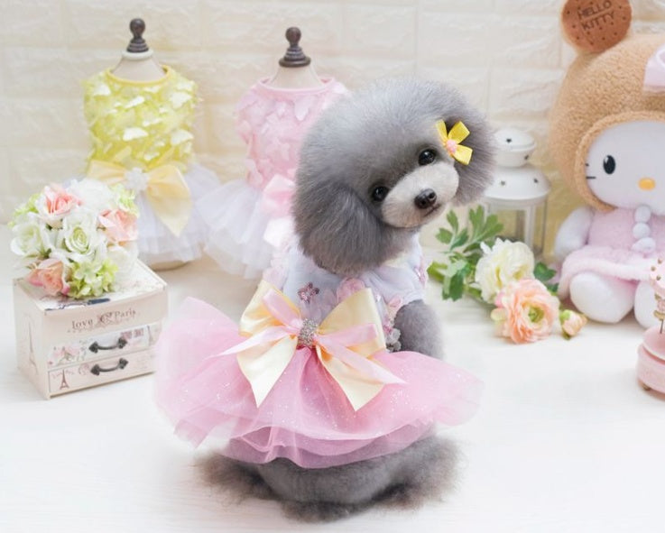 KFX-7834173 Spring-Summer Dog Tutu Dress in Cotton and Lace, Perfect for Your Princess Pup