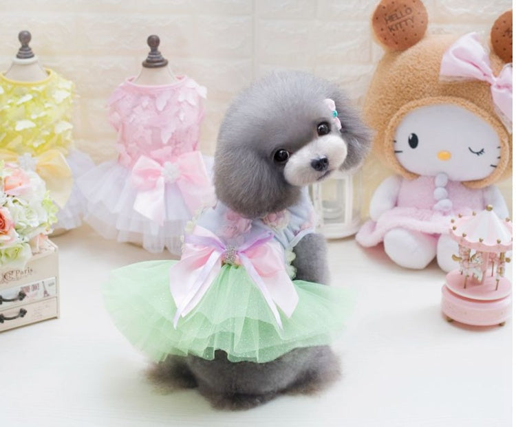 KFX-7834173 Spring-Summer Dog Tutu Dress in Cotton and Lace, Perfect for Your Princess Pup