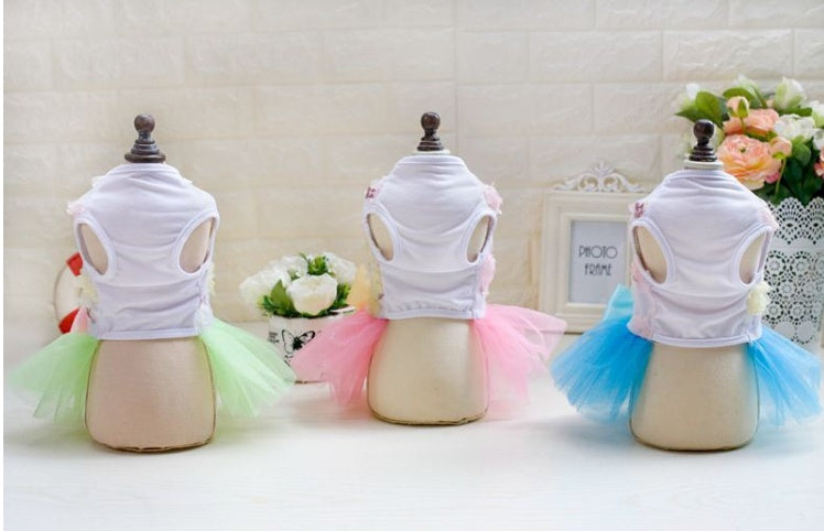 KFX-7834173 Spring-Summer Dog Tutu Dress in Cotton and Lace, Perfect for Your Princess Pup