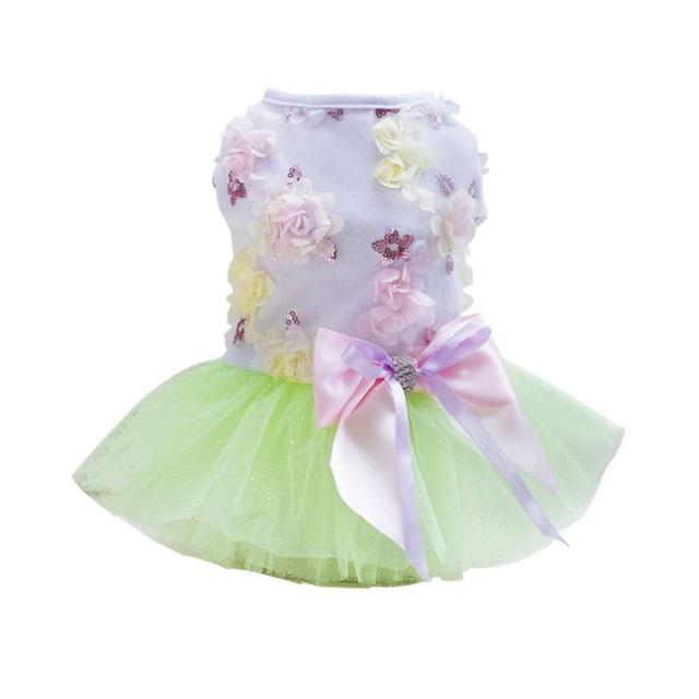KFX-7834173 Spring-Summer Dog Tutu Dress in Cotton and Lace, Perfect for Your Princess Pup