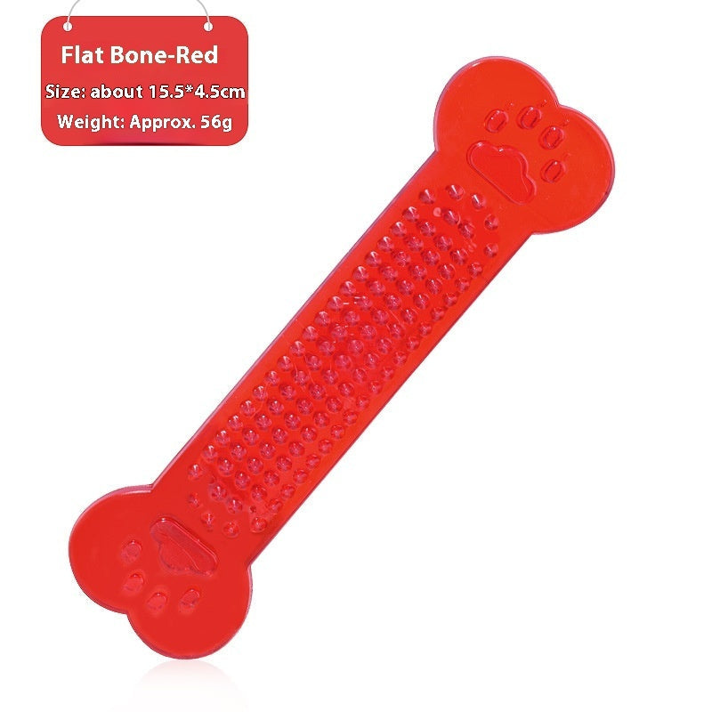 KFX-7835197 Transparent PVC Flat Bone Dog Toy - Flexible, Non-Toxic, Bite-Resistant Design for Small to Large Dogs