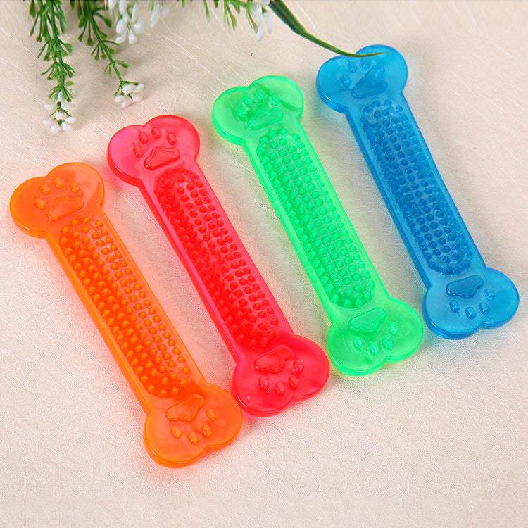 KFX-7835197 Transparent PVC Flat Bone Dog Toy - Flexible, Non-Toxic, Bite-Resistant Design for Small to Large Dogs