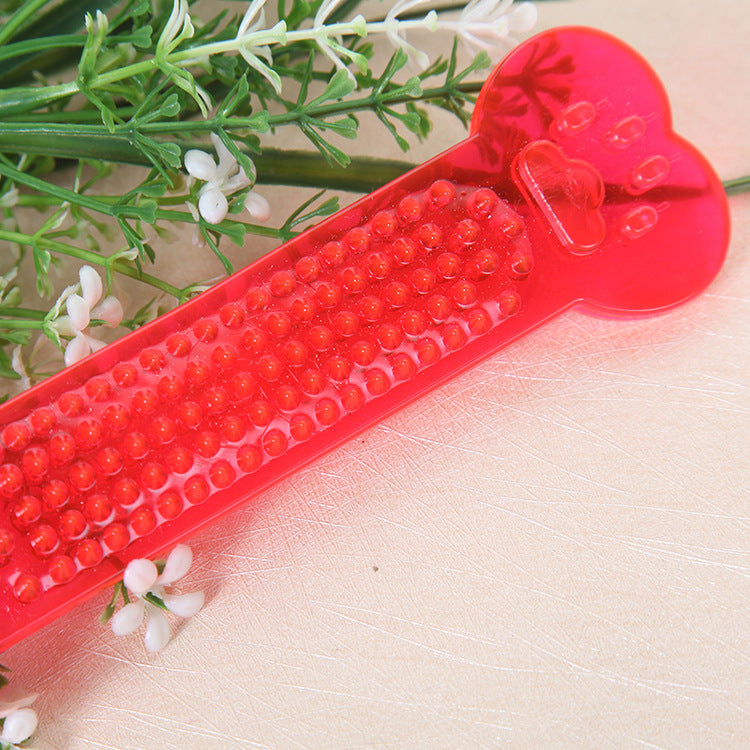 KFX-7835197 Transparent PVC Flat Bone Dog Toy - Flexible, Non-Toxic, Bite-Resistant Design for Small to Large Dogs