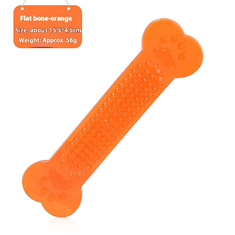KFX-7835197 Transparent PVC Flat Bone Dog Toy - Flexible, Non-Toxic, Bite-Resistant Design for Small to Large Dogs