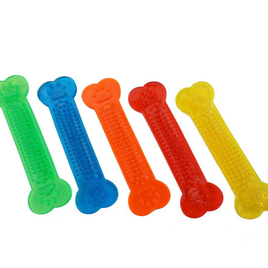 KFX-7835197 Transparent PVC Flat Bone Dog Toy - Flexible, Non-Toxic, Bite-Resistant Design for Small to Large Dogs