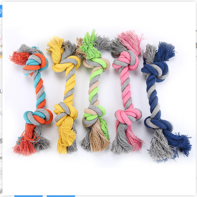 KFX-7837373 Durable Cotton Rope Dog Toy for Puppies - Bite-Resistant and Great for Chewing