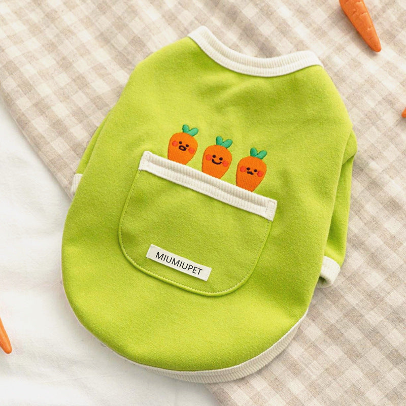 KFX-7837629 Cozy Pet Button Sweater for Dogs in Green, Yellow, and White - Multiple Sizes Available
