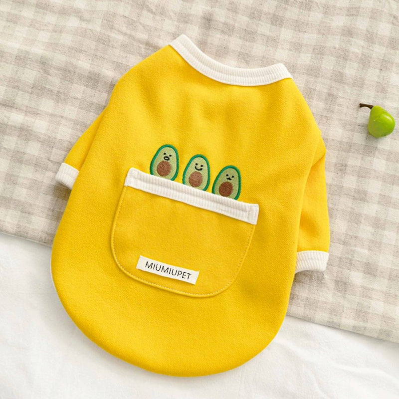 KFX-7837629 Cozy Pet Button Sweater for Dogs in Green, Yellow, and White - Multiple Sizes Available