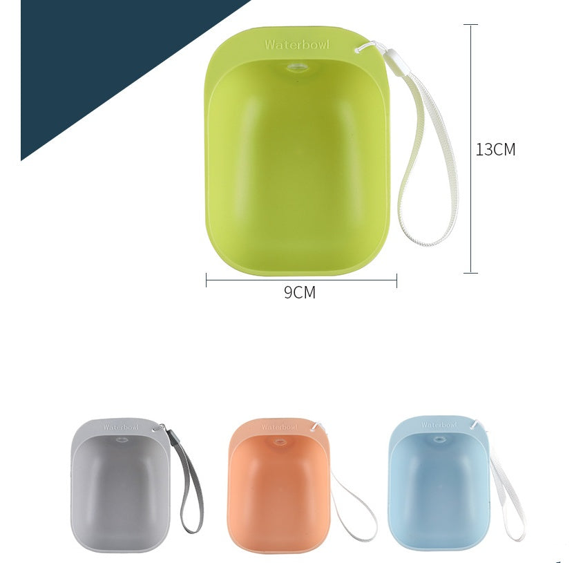 KFX-7838397 Colorful Pet Portable Drinking Bowl - Compact Plastic Design in Five Colors