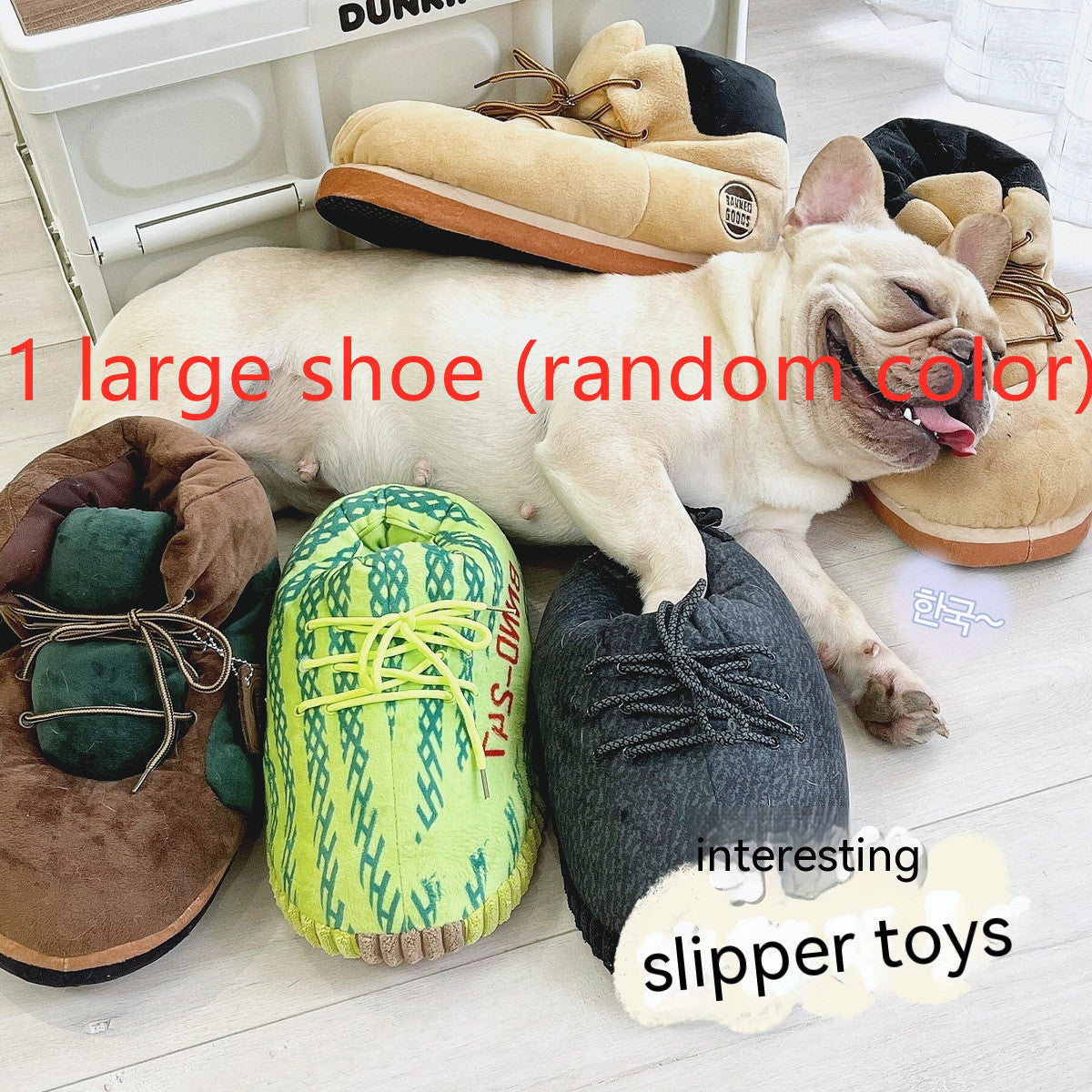 KFX-7839165 Plush Big Dog Shoe Toy for Cats - Large Pillow Pet Toy