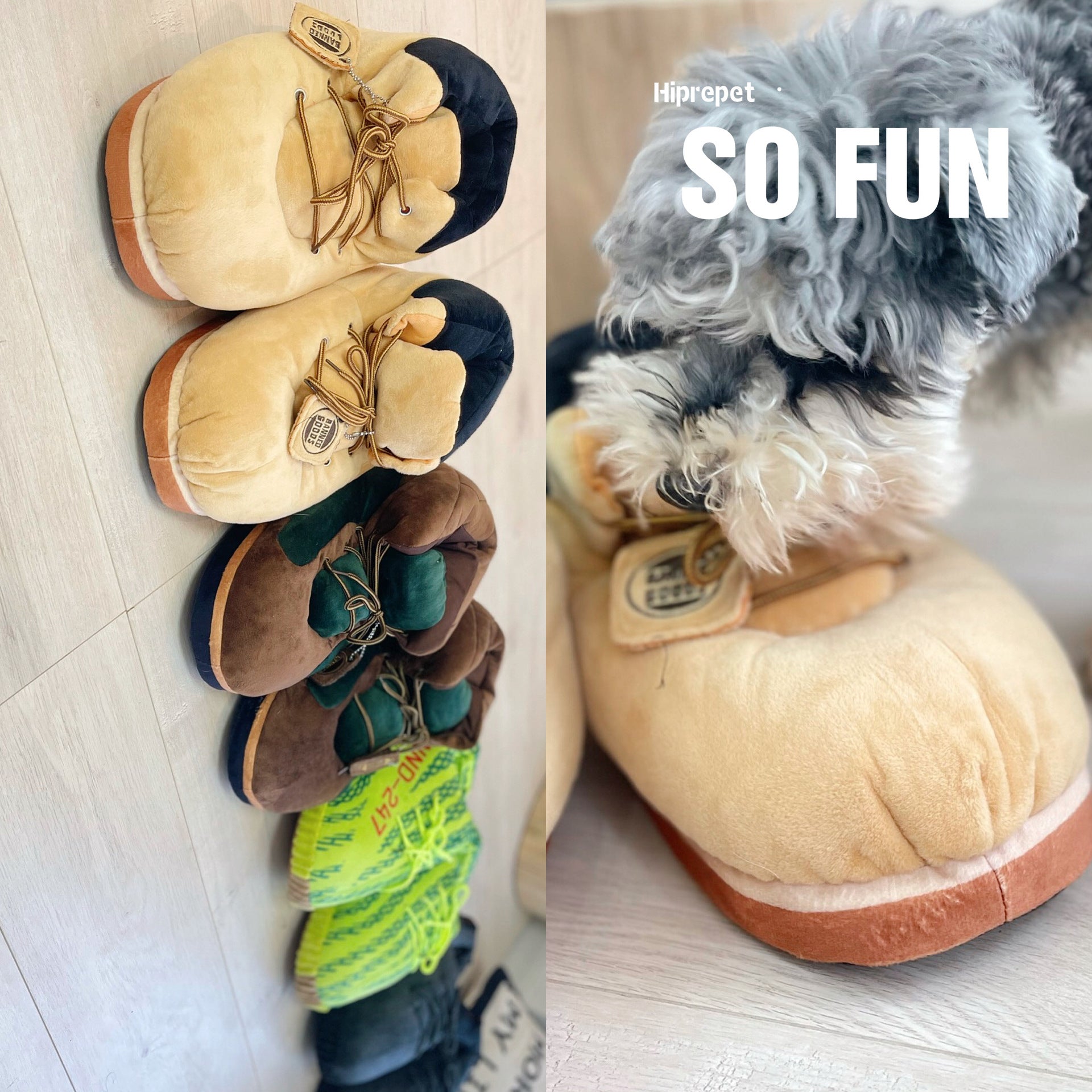 KFX-7839165 Plush Big Dog Shoe Toy for Cats - Large Pillow Pet Toy