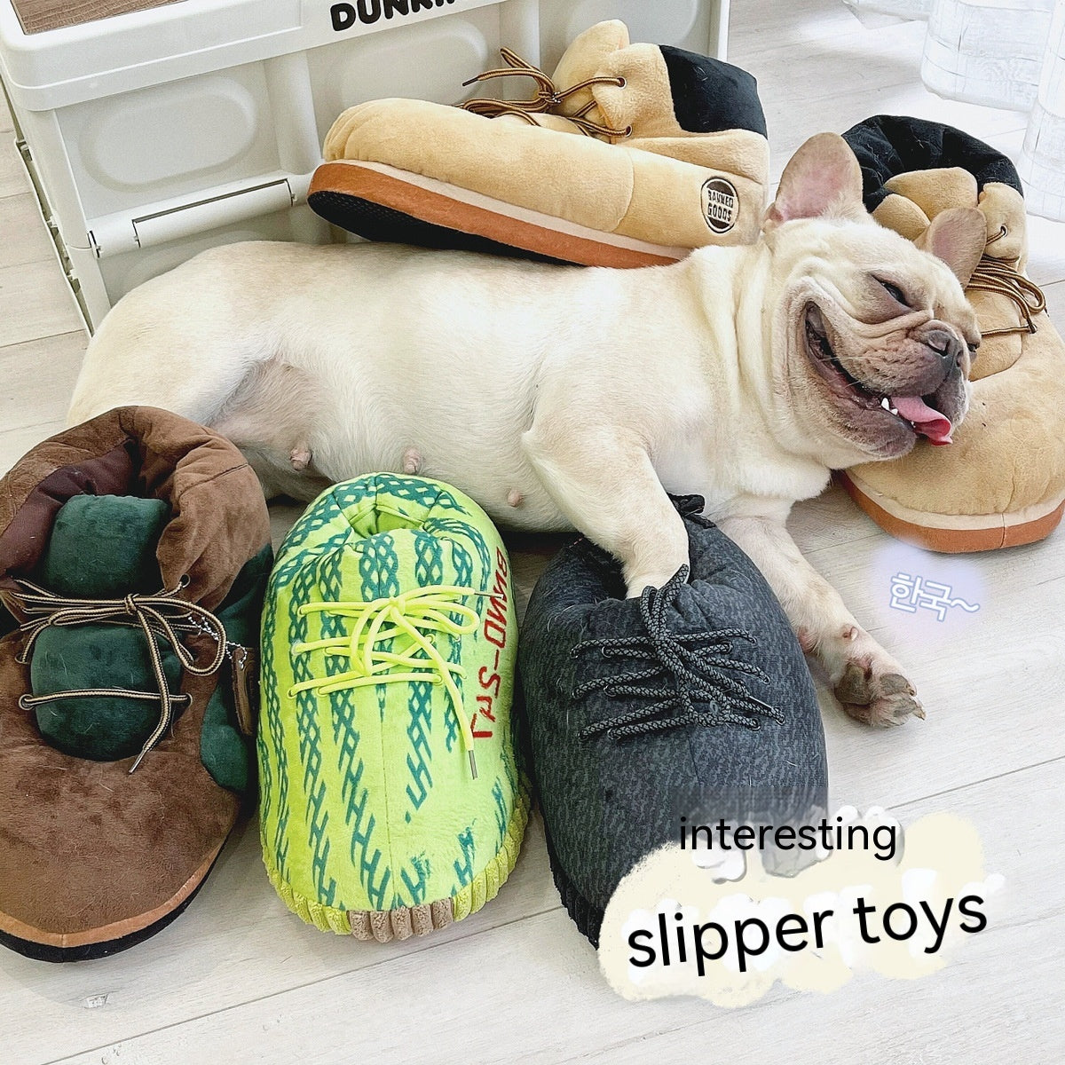 KFX-7839165 Plush Big Dog Shoe Toy for Cats - Large Pillow Pet Toy