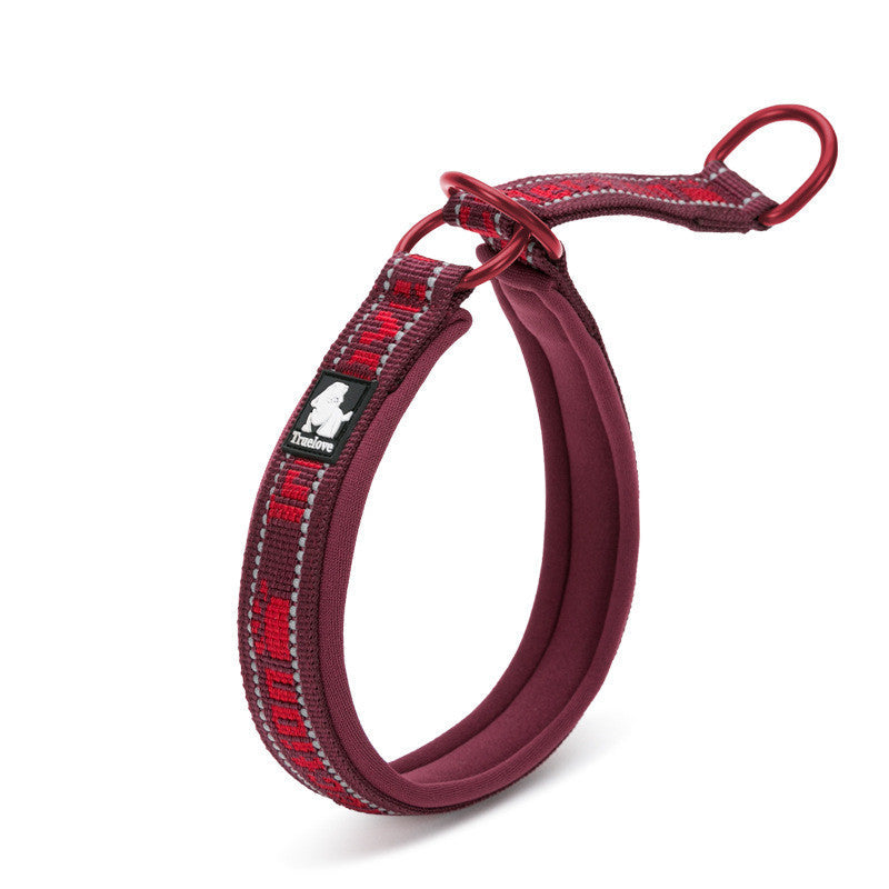 KFX-7840317 Adjustable Soft Dog Collar with Reflective Nylon and Aluminum Alloy Buckle