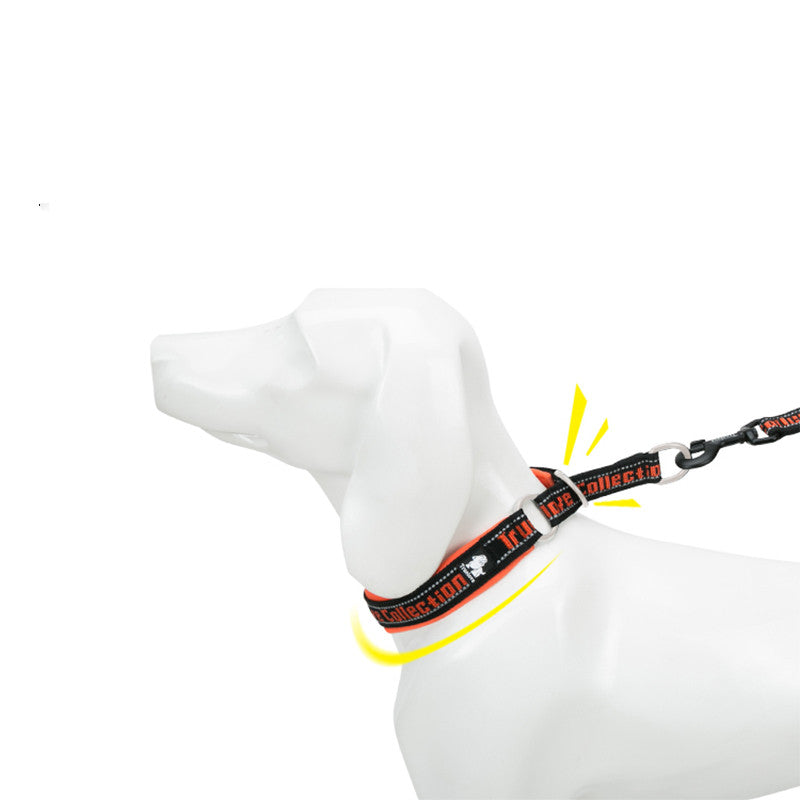 KFX-7840317 Adjustable Soft Dog Collar with Reflective Nylon and Aluminum Alloy Buckle