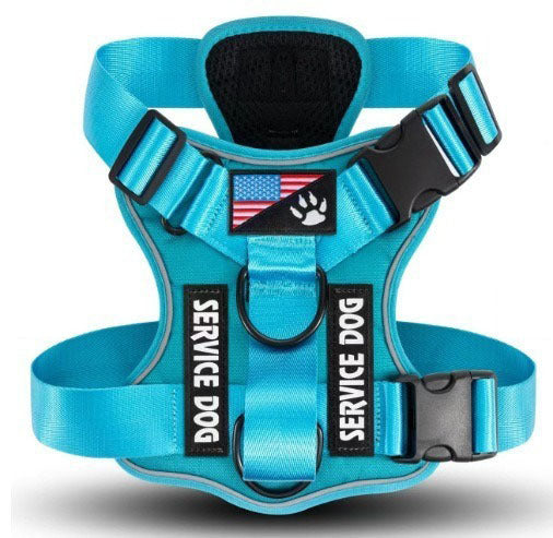 KFX-7841597 Large Dog Tactical Harness Vest with Reflective Nylon Leash - Multiple Colors Available