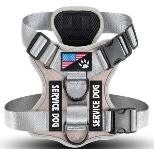 KFX-7841597 Large Dog Tactical Harness Vest with Reflective Nylon Leash - Multiple Colors Available