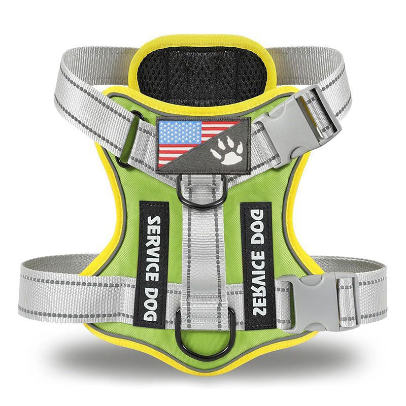 KFX-7841597 Large Dog Tactical Harness Vest with Reflective Nylon Leash - Multiple Colors Available