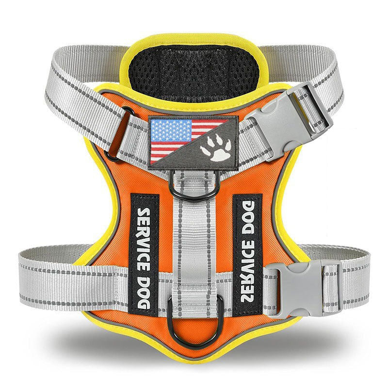 KFX-7841597 Large Dog Tactical Harness Vest with Reflective Nylon Leash - Multiple Colors Available