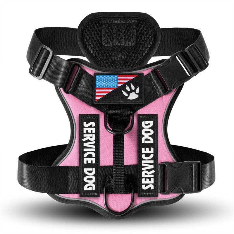 KFX-7841597 Large Dog Tactical Harness Vest with Reflective Nylon Leash - Multiple Colors Available