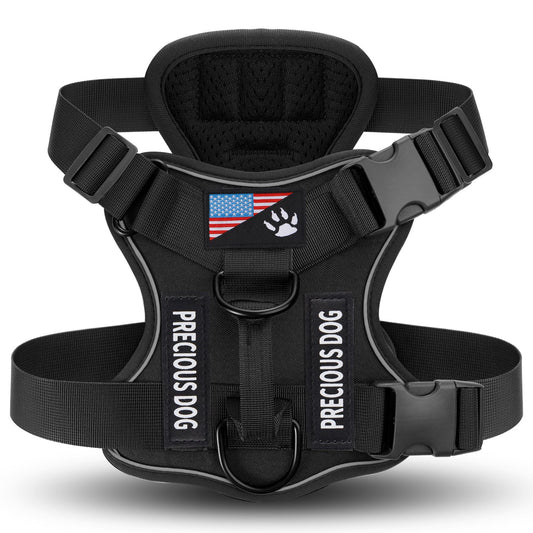 KFX-7841597 Large Dog Tactical Harness Vest with Reflective Nylon Leash - Multiple Colors Available