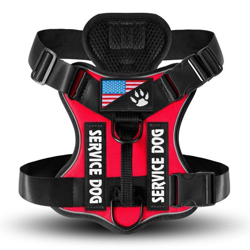 KFX-7841597 Large Dog Tactical Harness Vest with Reflective Nylon Leash - Multiple Colors Available