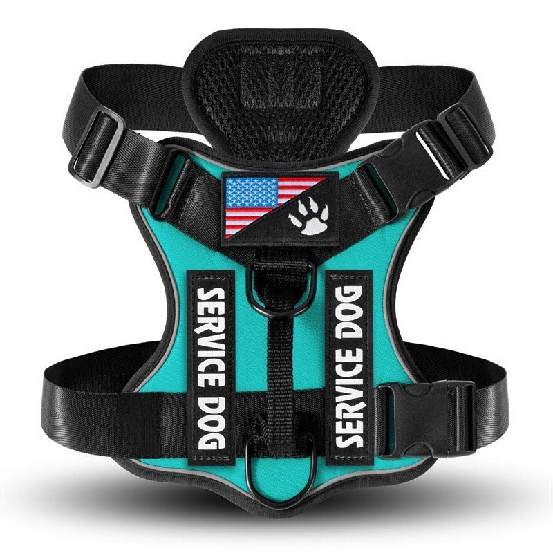 KFX-7841597 Large Dog Tactical Harness Vest with Reflective Nylon Leash - Multiple Colors Available