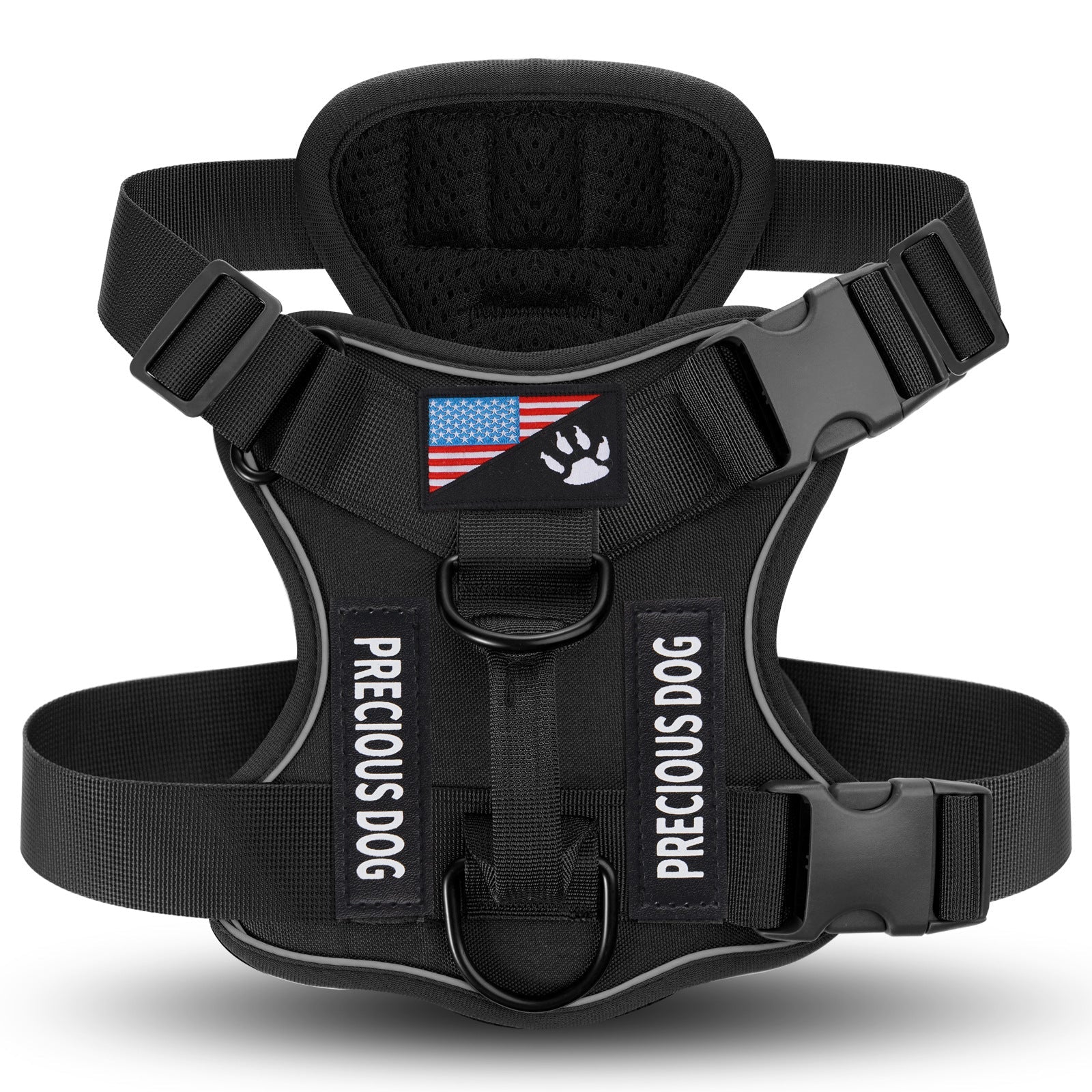 KFX-7841597 Large Dog Tactical Harness Vest with Reflective Nylon Leash - Multiple Colors Available