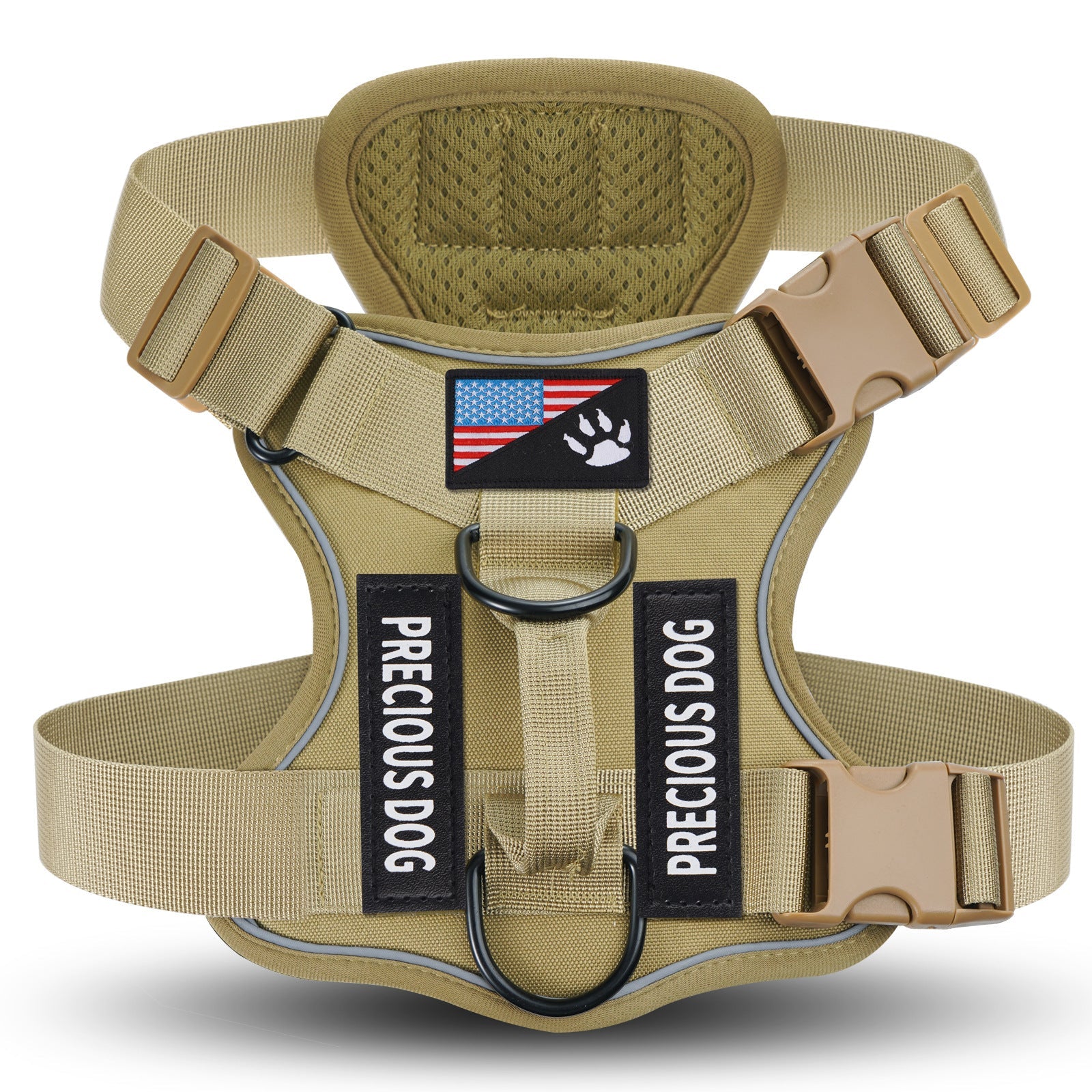 KFX-7841597 Large Dog Tactical Harness Vest with Reflective Nylon Leash - Multiple Colors Available