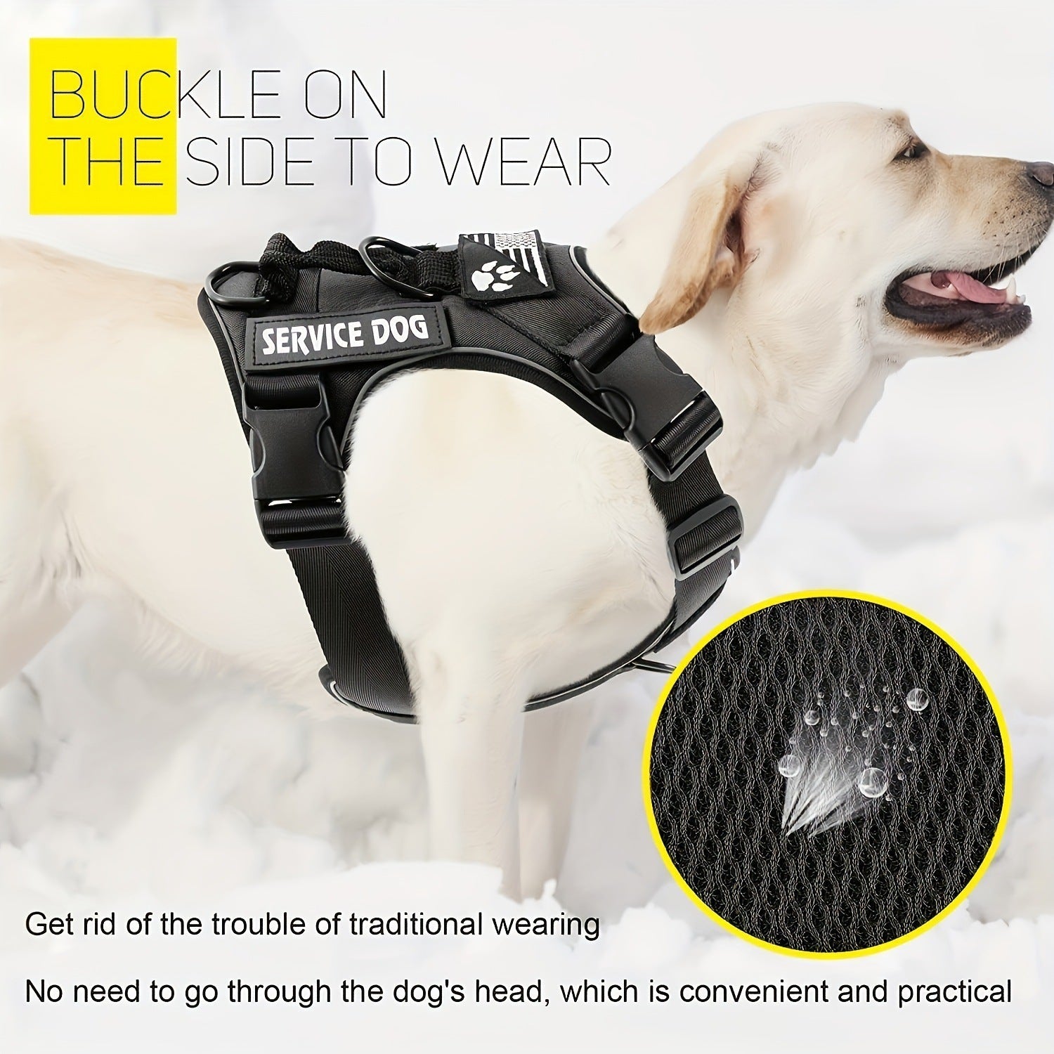 KFX-7841597 Large Dog Tactical Harness Vest with Reflective Nylon Leash - Multiple Colors Available
