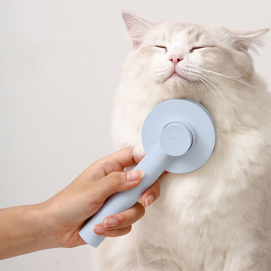 KFX-7843901 Pet Hair Removal Comb for Cats and Dogs with One-Click Cleanup - Available in Various Colors