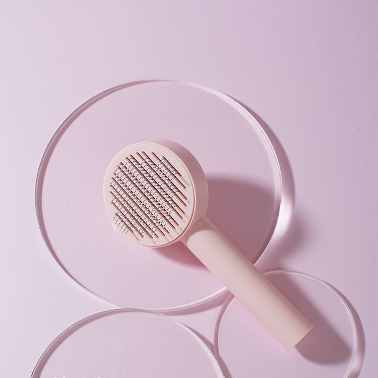 KFX-7843901 Pet Hair Removal Comb for Cats and Dogs with One-Click Cleanup - Available in Various Colors