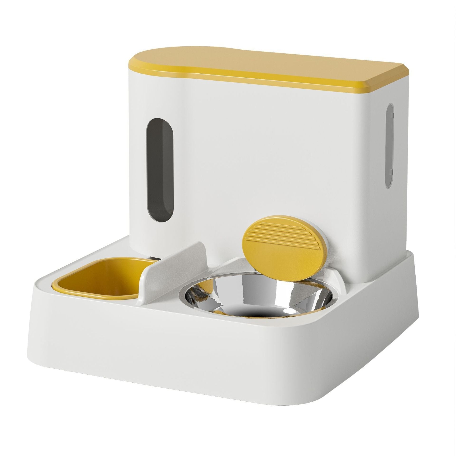 KFX-7844285 Automatic Pet Feeder and Water Dispenser with Double Bowls for Cats - Multiple Colors and Materials Available