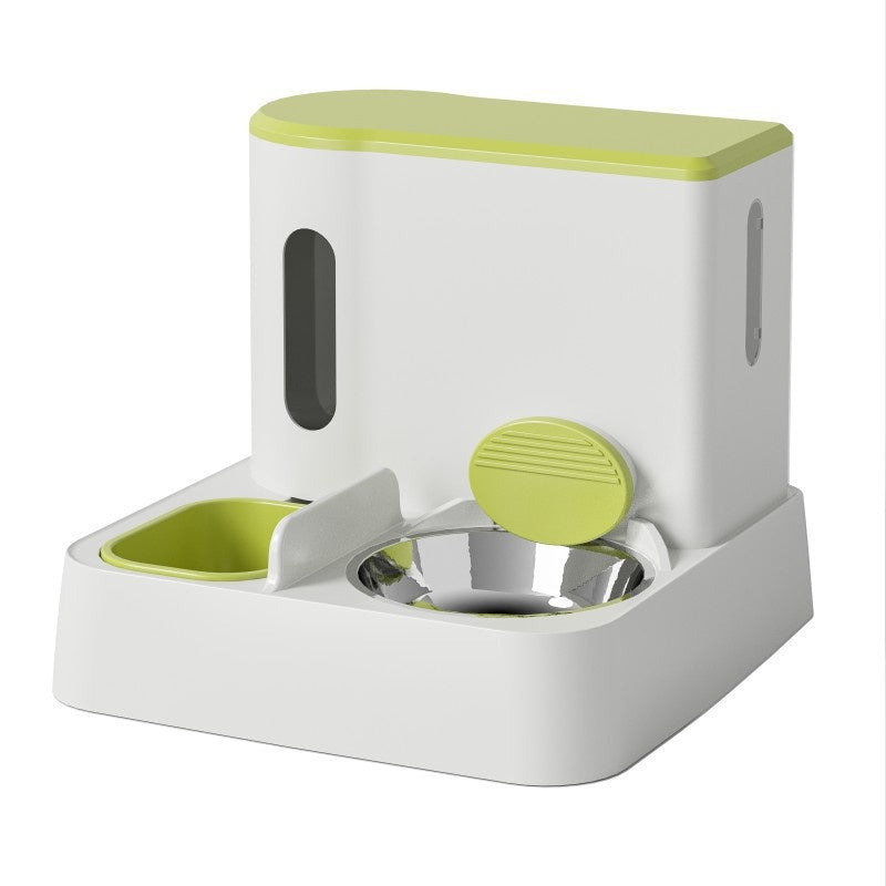 KFX-7844285 Automatic Pet Feeder and Water Dispenser with Double Bowls for Cats - Multiple Colors and Materials Available