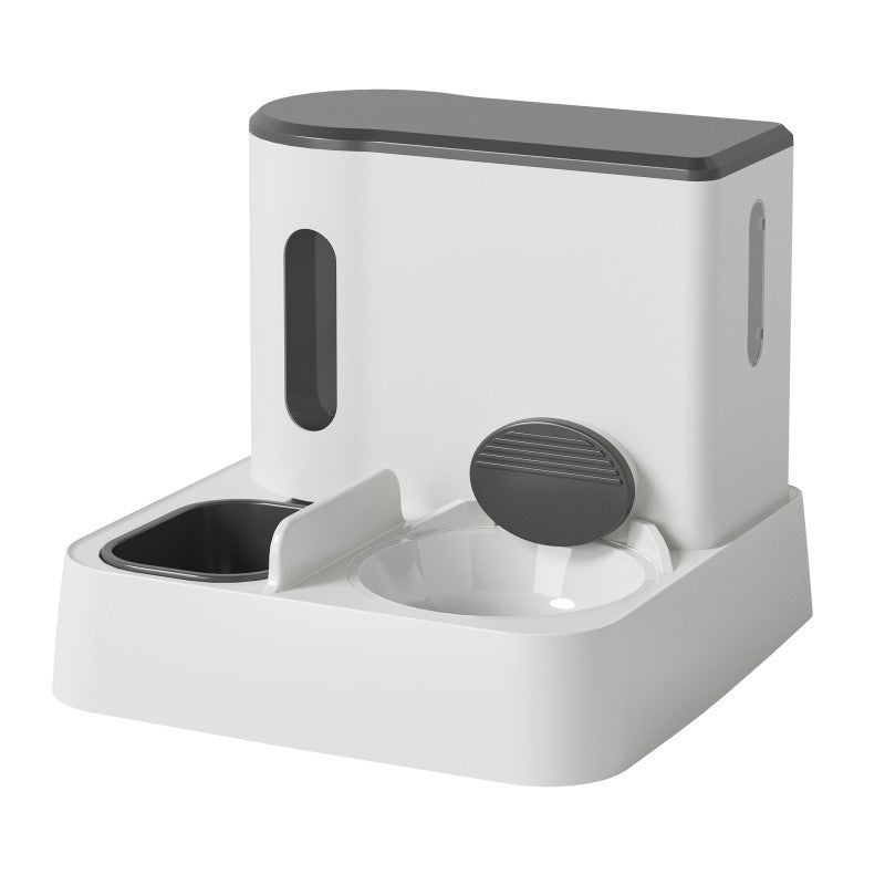KFX-7844285 Automatic Pet Feeder and Water Dispenser with Double Bowls for Cats - Multiple Colors and Materials Available